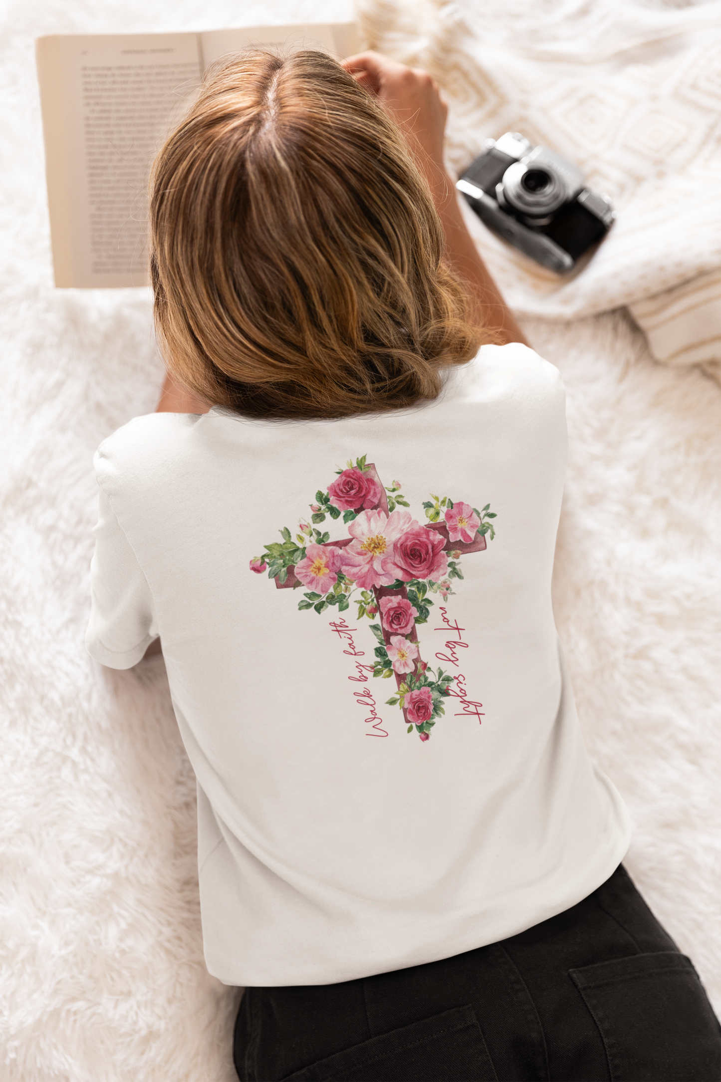 “Jesus is the Light” – Women’s Tee | Faith Collection (Flower Series)