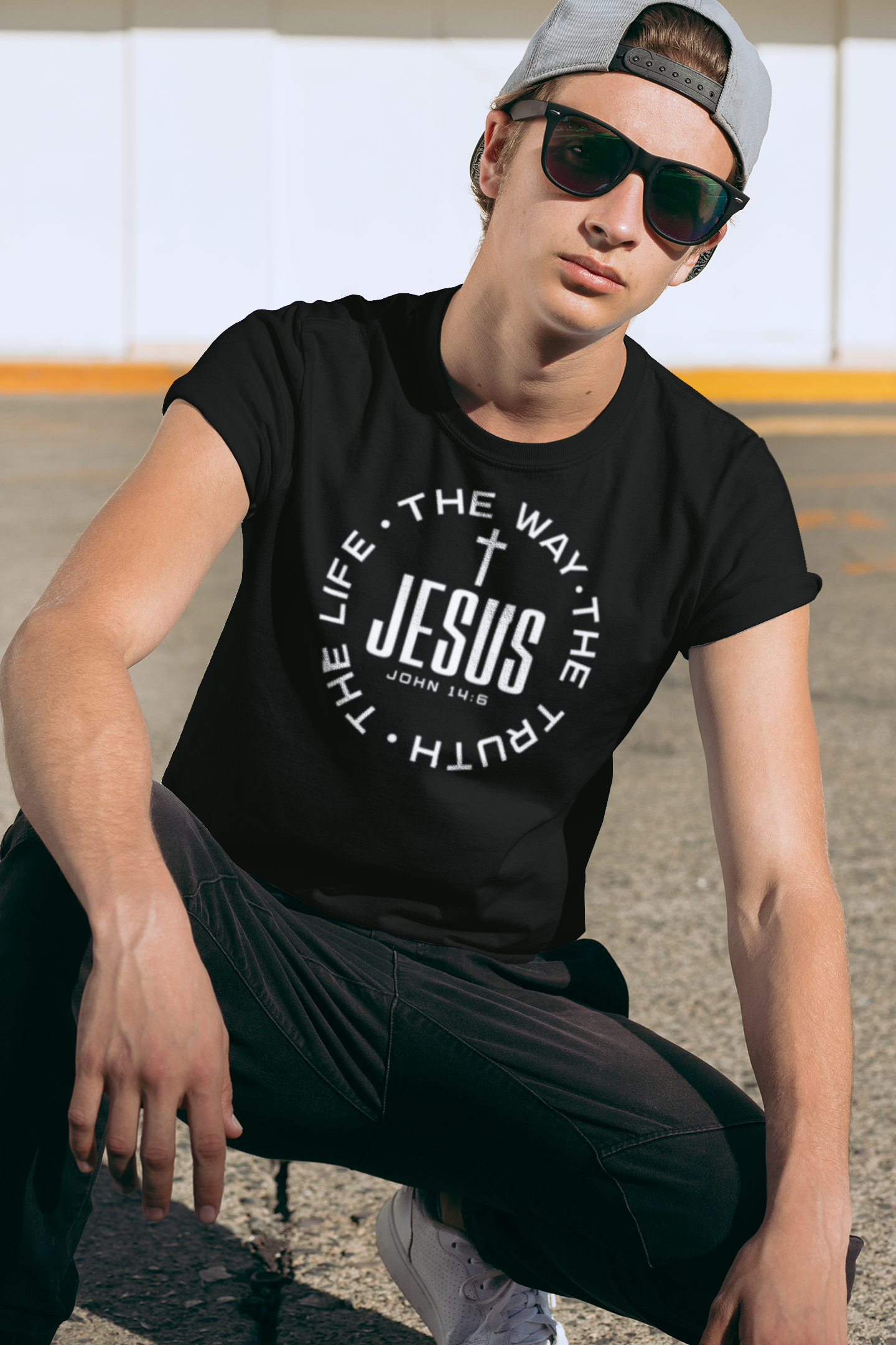 “Jesus – The Way, The Truth, The Life (John 14:6)” – Men’s Christian Tee | Faith Collection