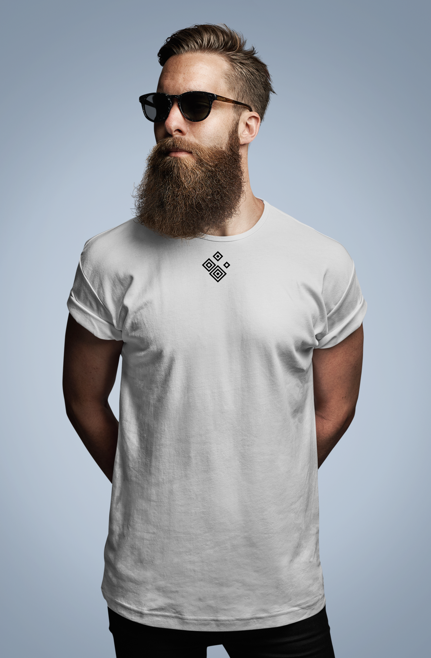 “Man of Faith” – Men’s Christian Tee (Back Print, Grey) | Faith Collection