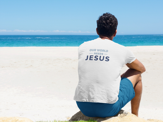 “Our World Needs Jesus” – Men’s Faith Tee | Faith Collection