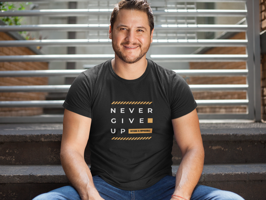 “Never Give Up” – Men’s Tee | Inspire Collection