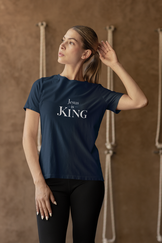 “Jesus is King” – Women’s Christian Tee | Faith Collection