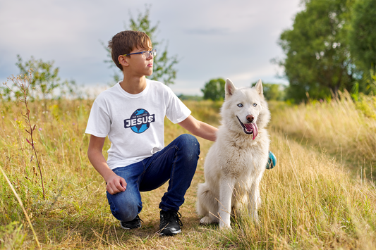 “Our World Needs Jesus” – Kids Faith Tee | Faith Collection