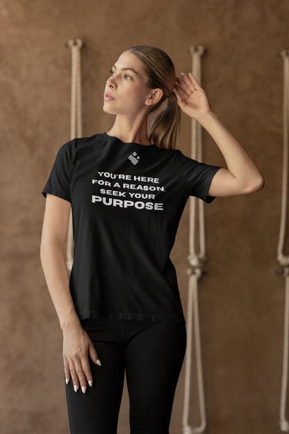 You’re Here for a Reason. Seek Your Purpose. – Women’s Tri-Blend Inspirational Tee