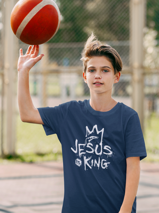 “Jesus is King” – Kids’ Christian Tee | Faith Collection