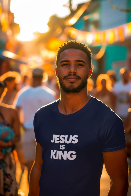"Jesus is King" – Men’s Christian T-Shirt | Faith Collection